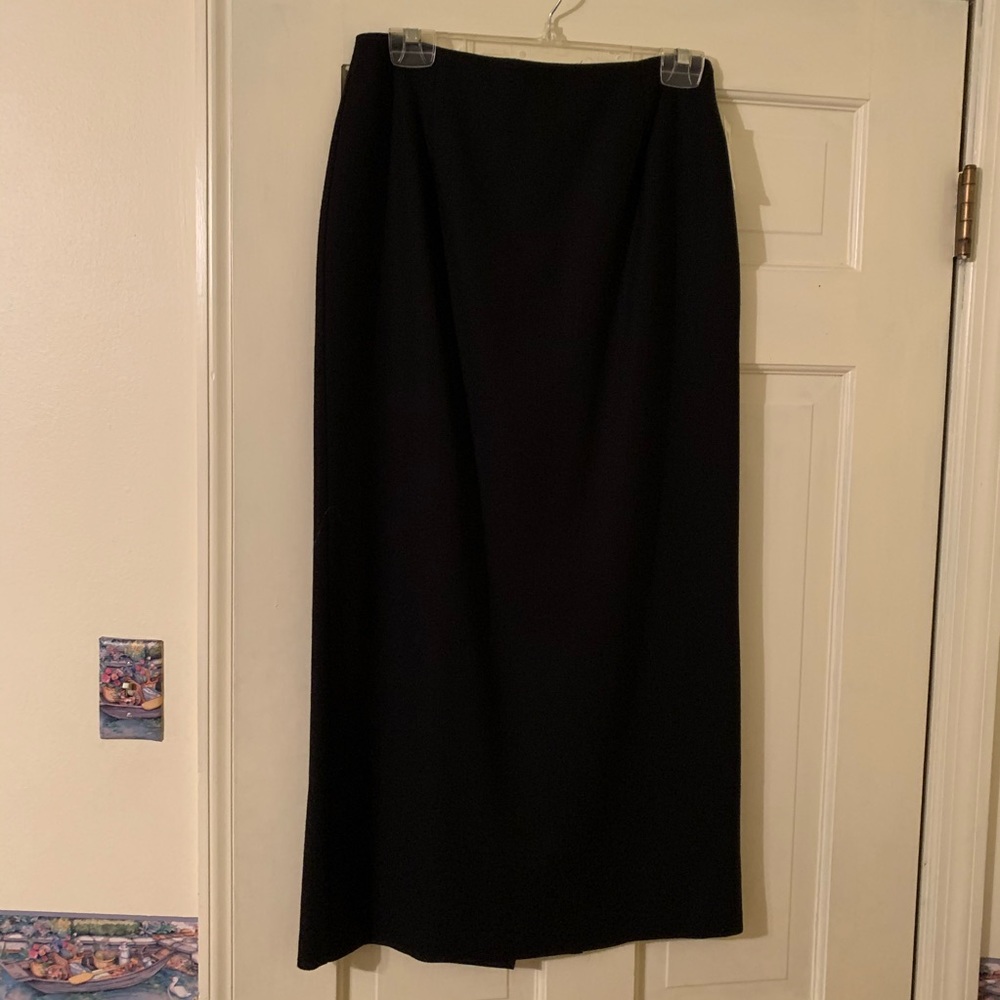 Andrea Behar wool lined skirt, back open slit sz8